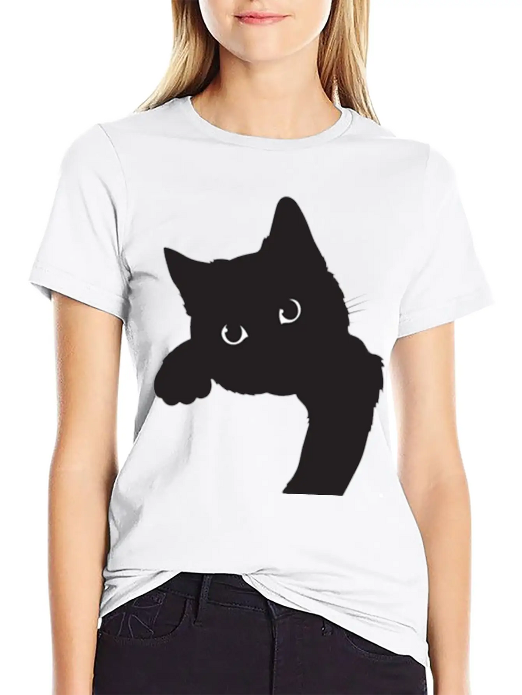 Cute Black Cat Stylish Everyday T-Shirt – Unisex Basic Cotton Tee