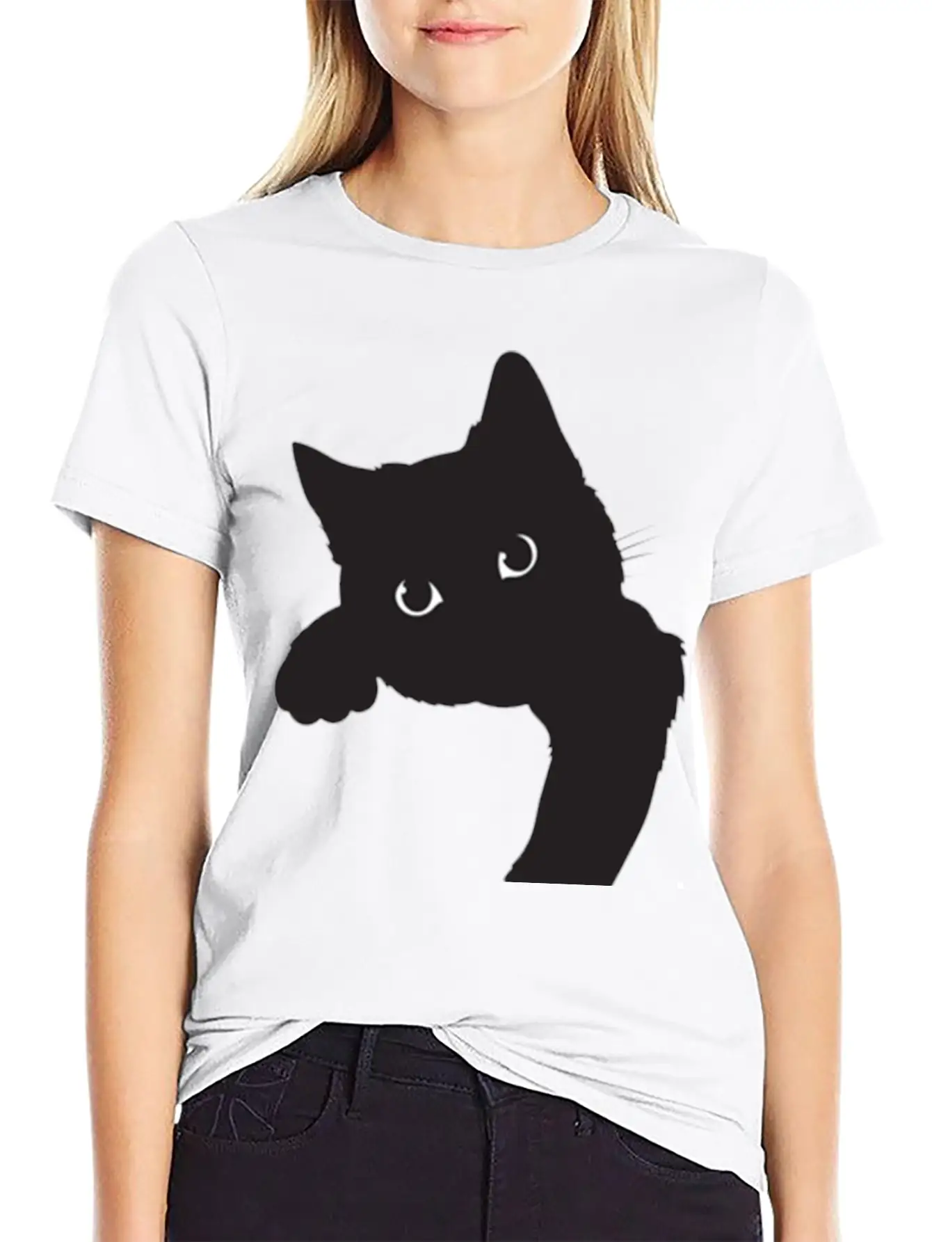 Cute Black Cat Stylish Everyday T-Shirt – Unisex Basic Cotton Tee