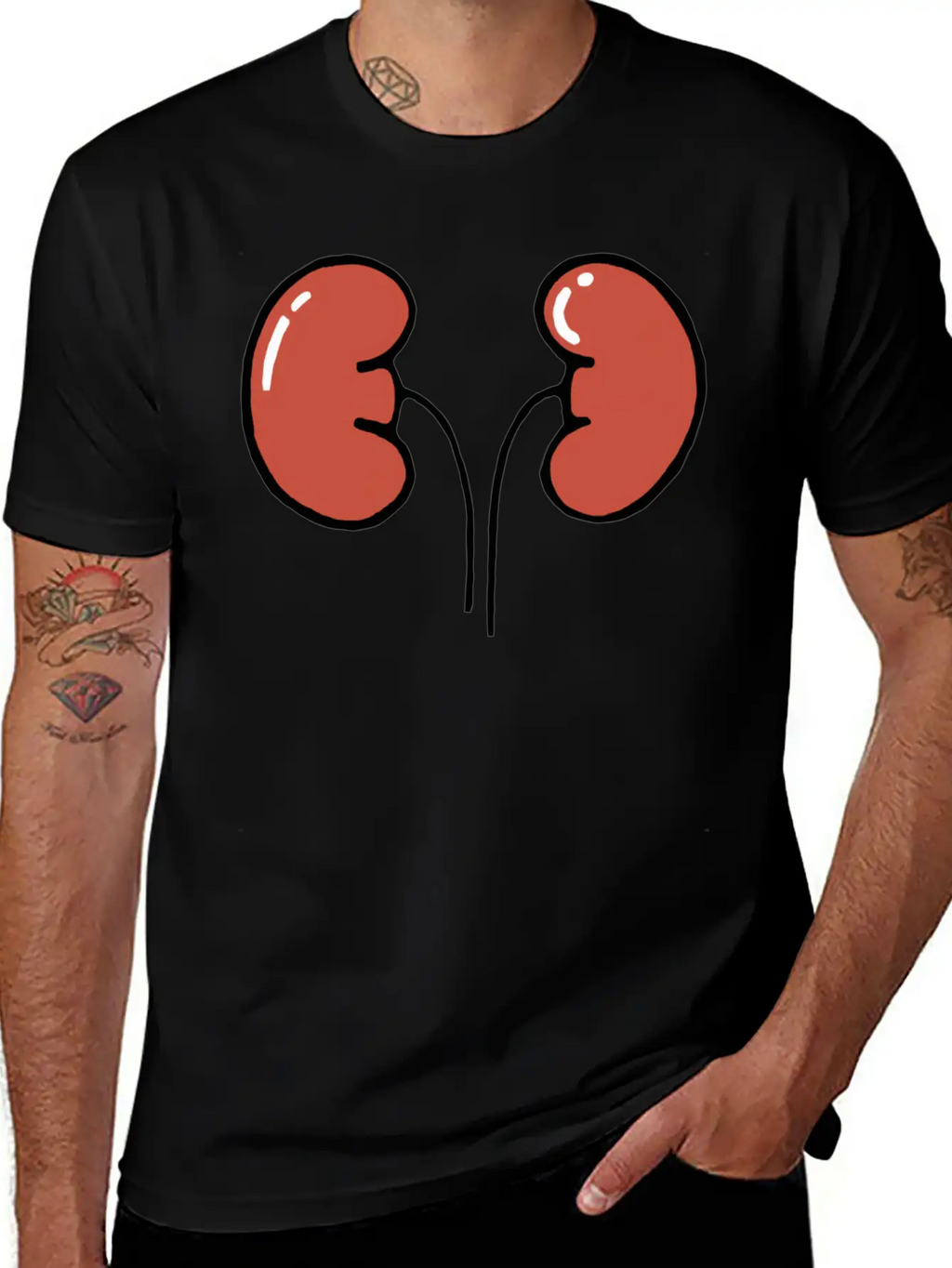 Cute Cartoon Kidneys Unisex Casual T-Shirt – Clean Design For Daily Comfort