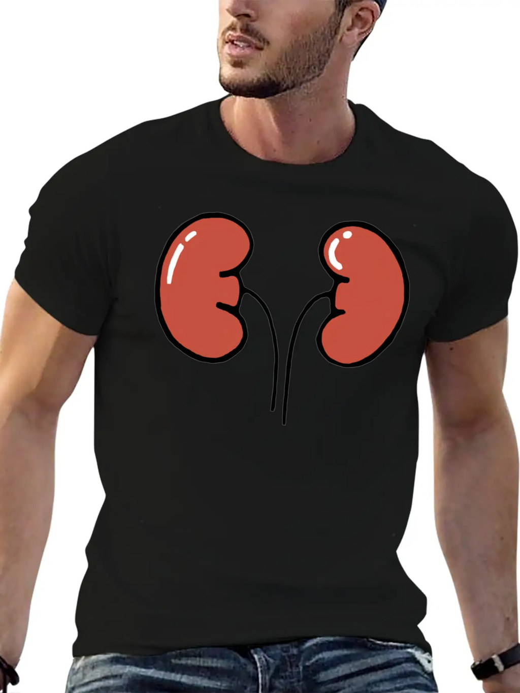 Cute Cartoon Kidneys Unisex Casual T-Shirt – Clean Design For Daily Comfort