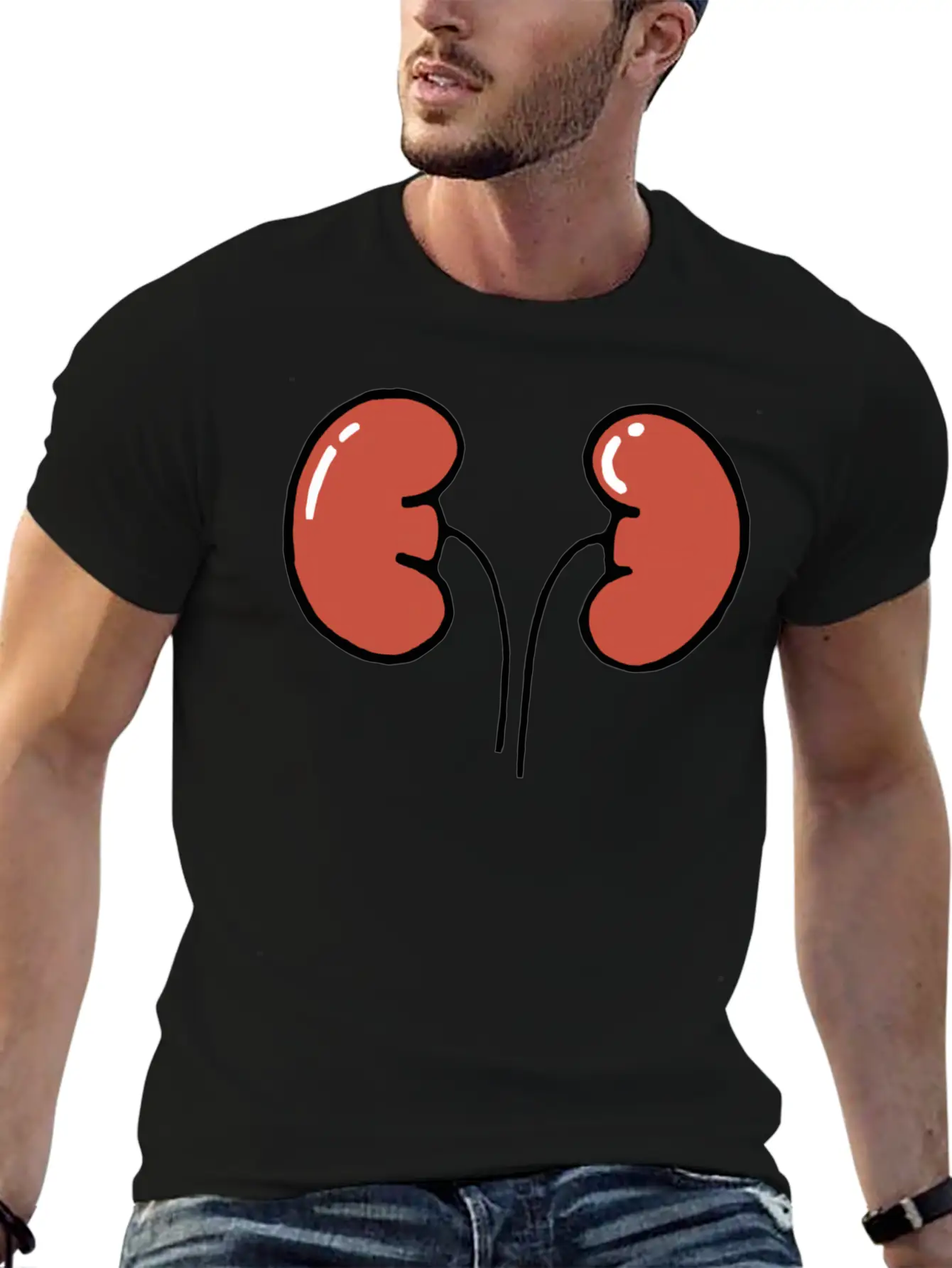 Cute Cartoon Kidneys Unisex Casual T-Shirt – Clean Design For Daily Comfort