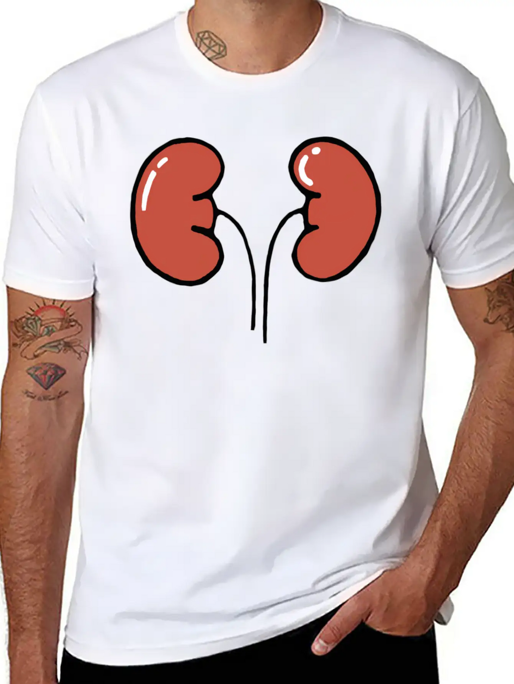 Cute Cartoon Kidneys Unisex Casual T-Shirt – Clean Design For Daily Comfort