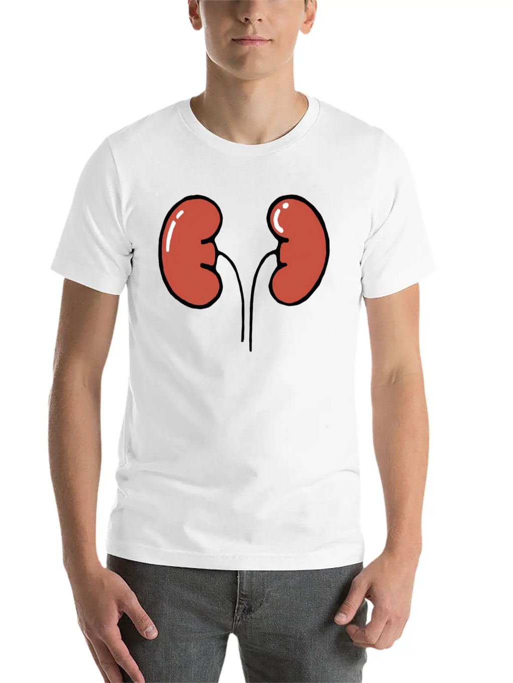 Cute Cartoon Kidneys Unisex Casual T-Shirt – Clean Design For Daily Comfort