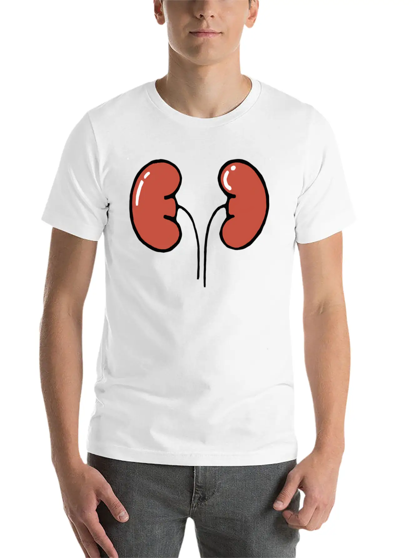 Cute Cartoon Kidneys Unisex Casual T-Shirt – Clean Design For Daily Comfort