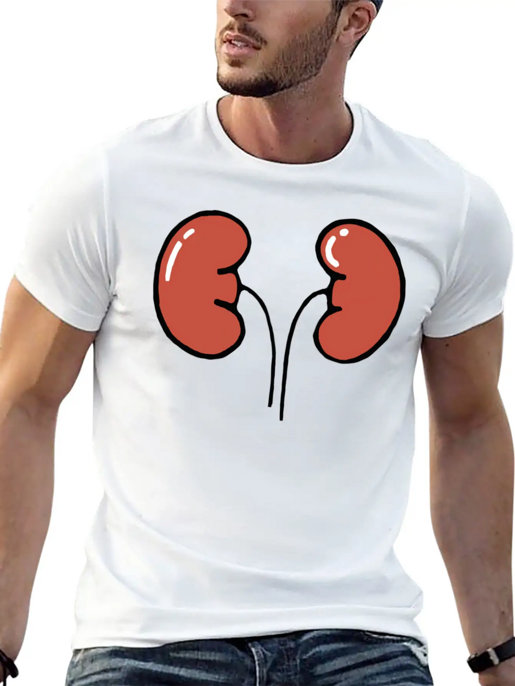 Cute Cartoon Kidneys Unisex Casual T-Shirt – Clean Design For Daily Comfort