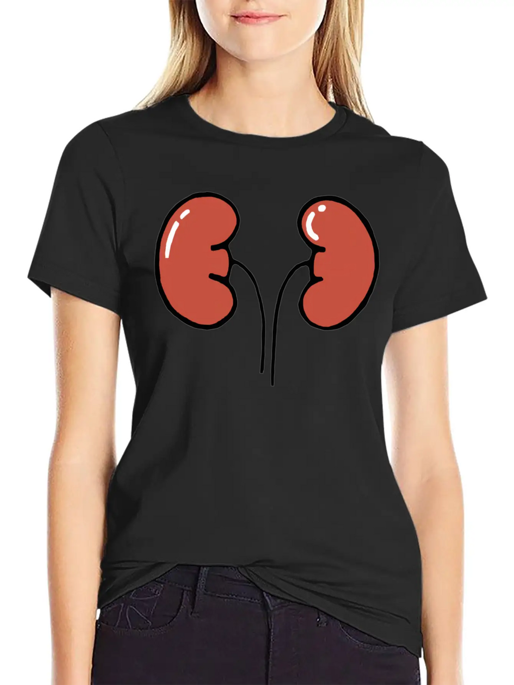 Cute Cartoon Kidneys Unisex Casual T-Shirt – Clean Design For Daily Comfort