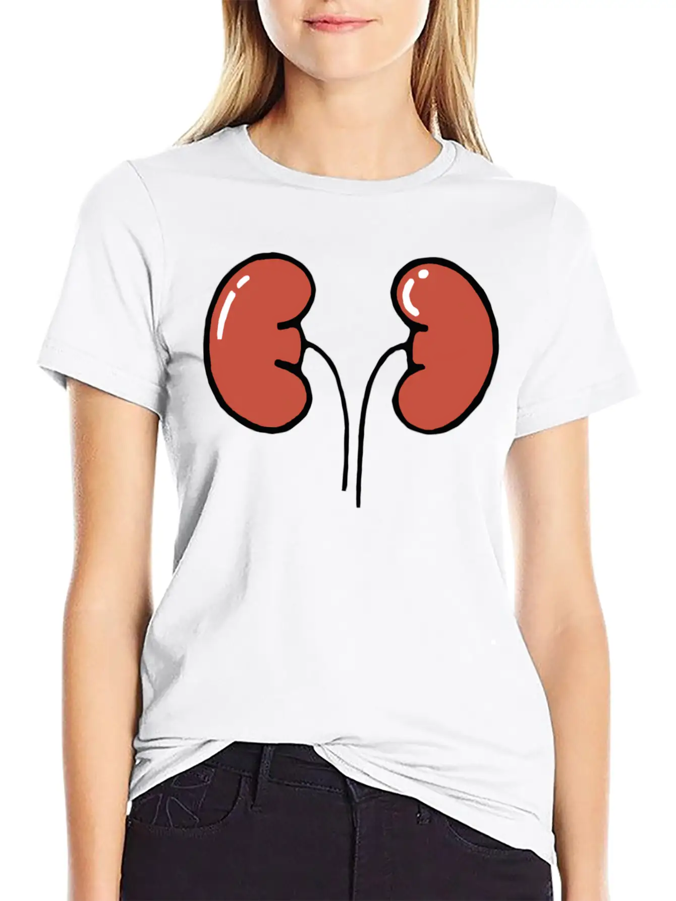 Cute Cartoon Kidneys Unisex Casual T-Shirt – Clean Design For Daily Comfort