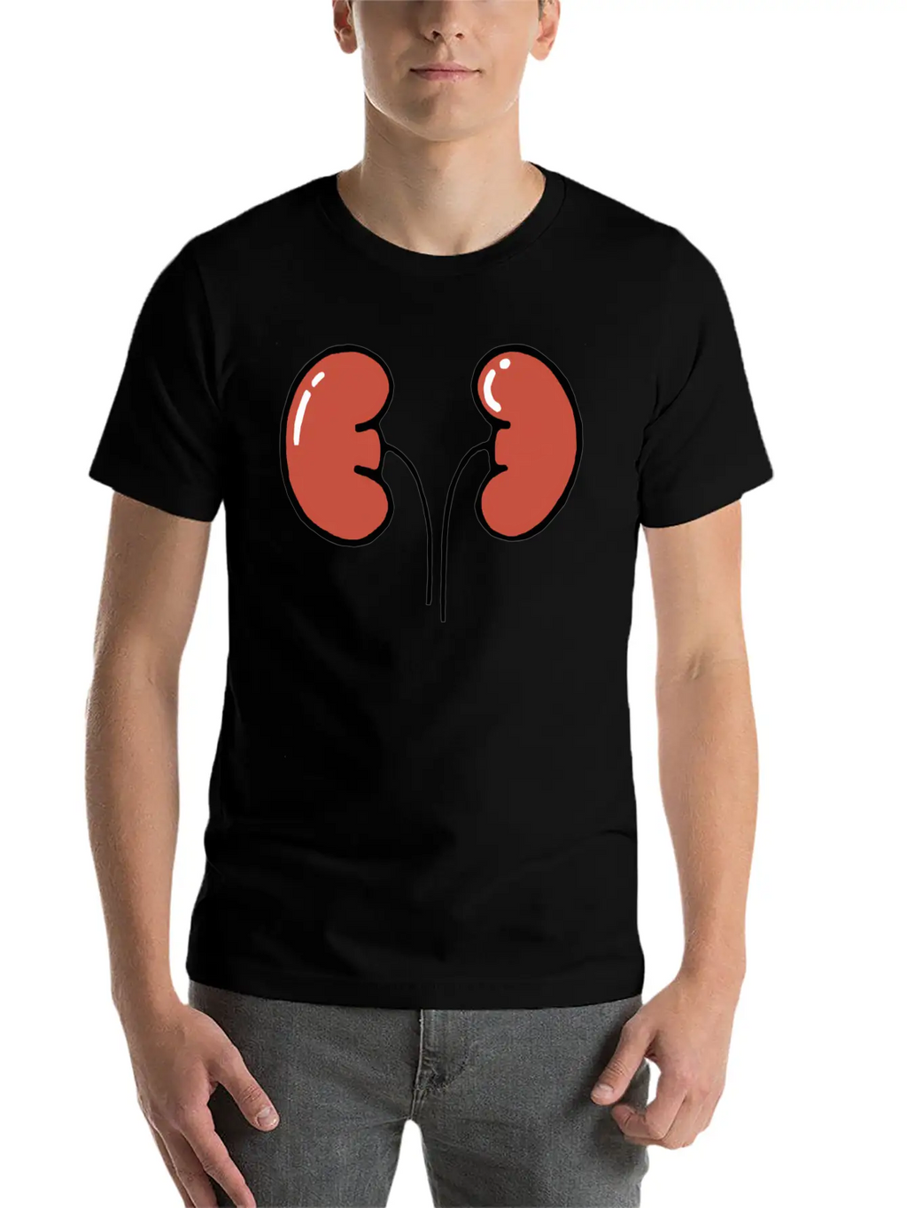 Cute Cartoon Kidneys Unisex Casual T-Shirt – Clean Design For Daily Comfort