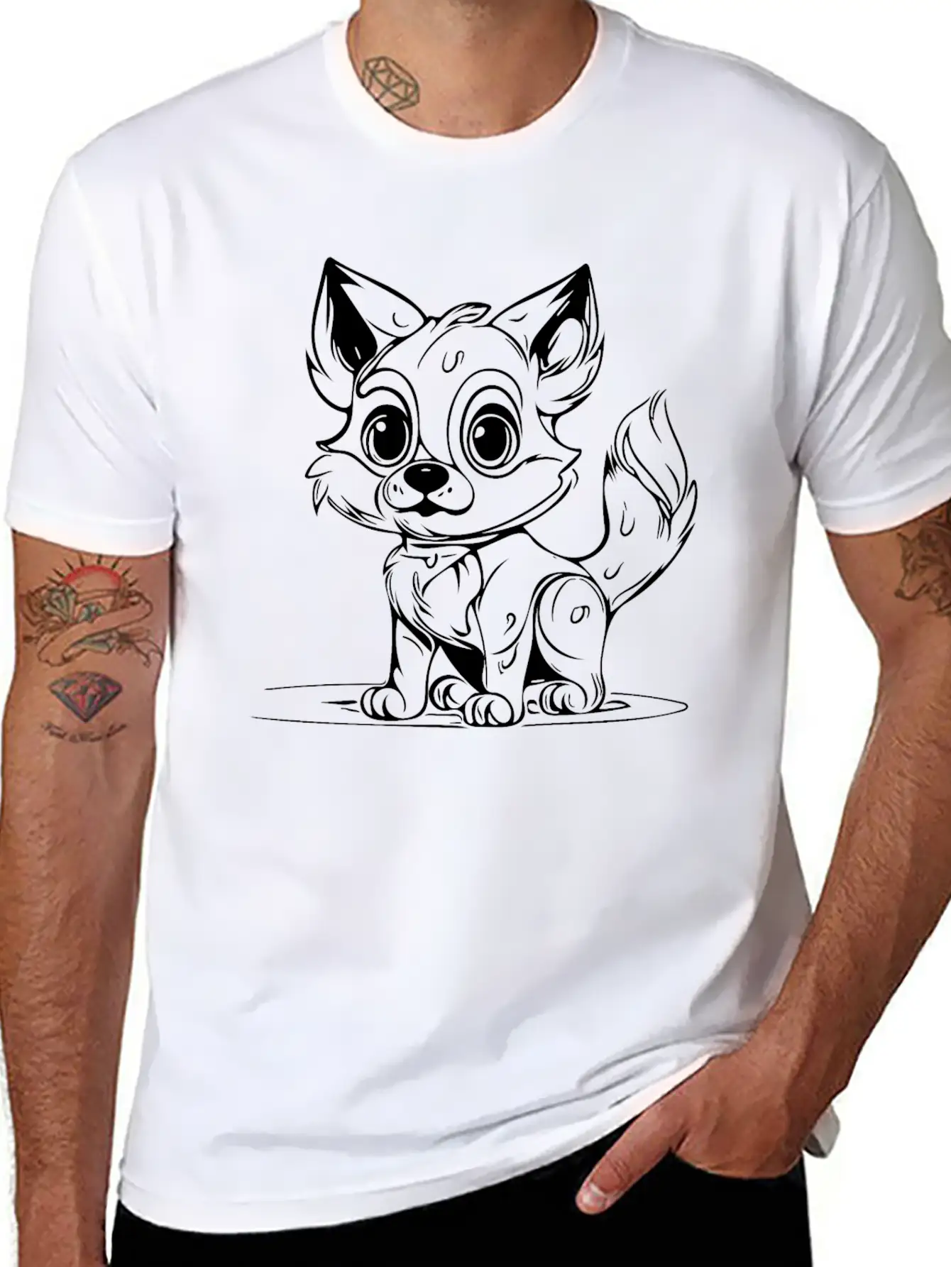 Cute Children's Dog Portrait For Dog Owners Classic Cotton Tee – Unisex Comfort For Any Season
