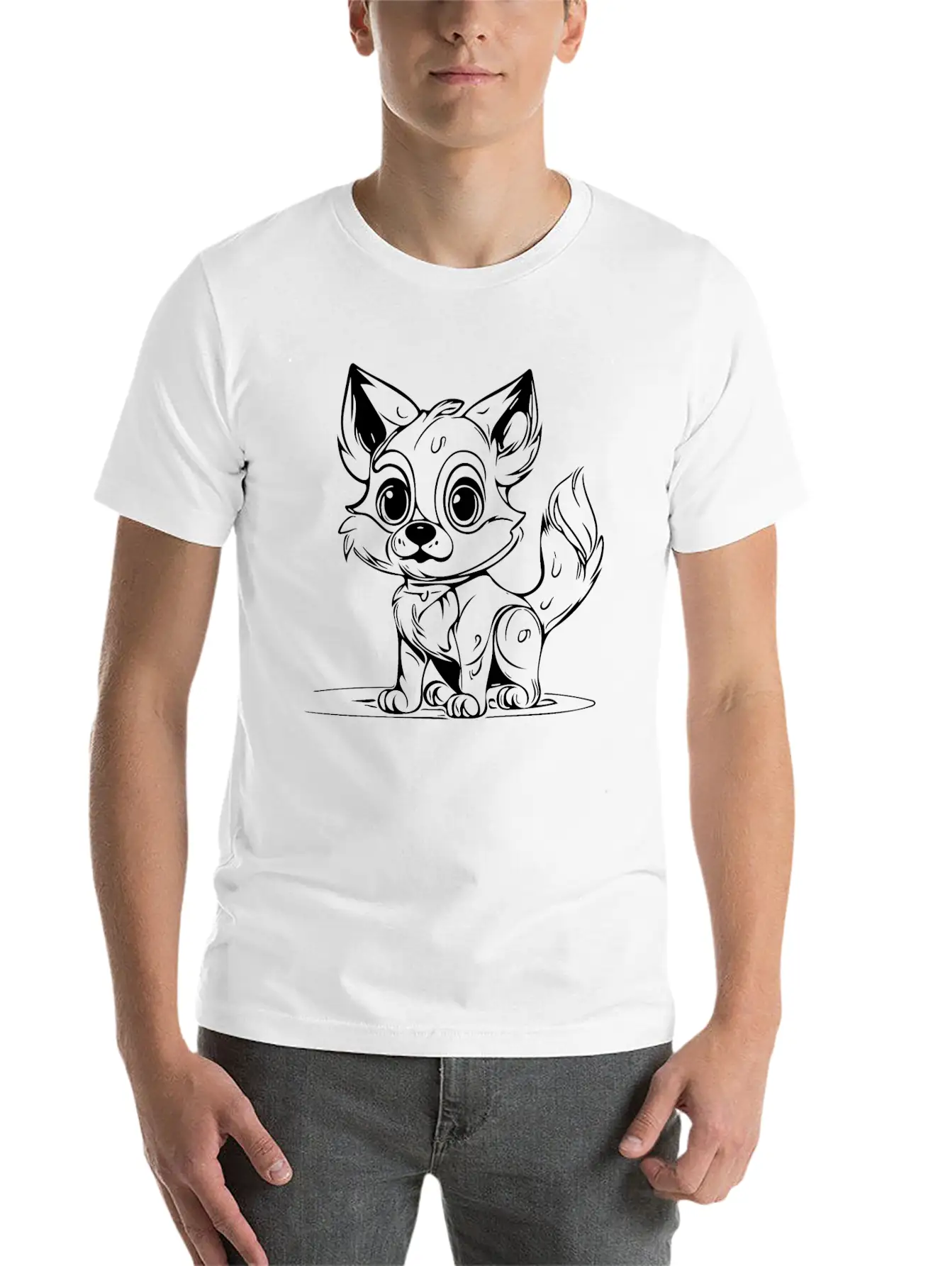 Cute Children's Dog Portrait For Dog Owners Classic Cotton Tee – Unisex Comfort For Any Season