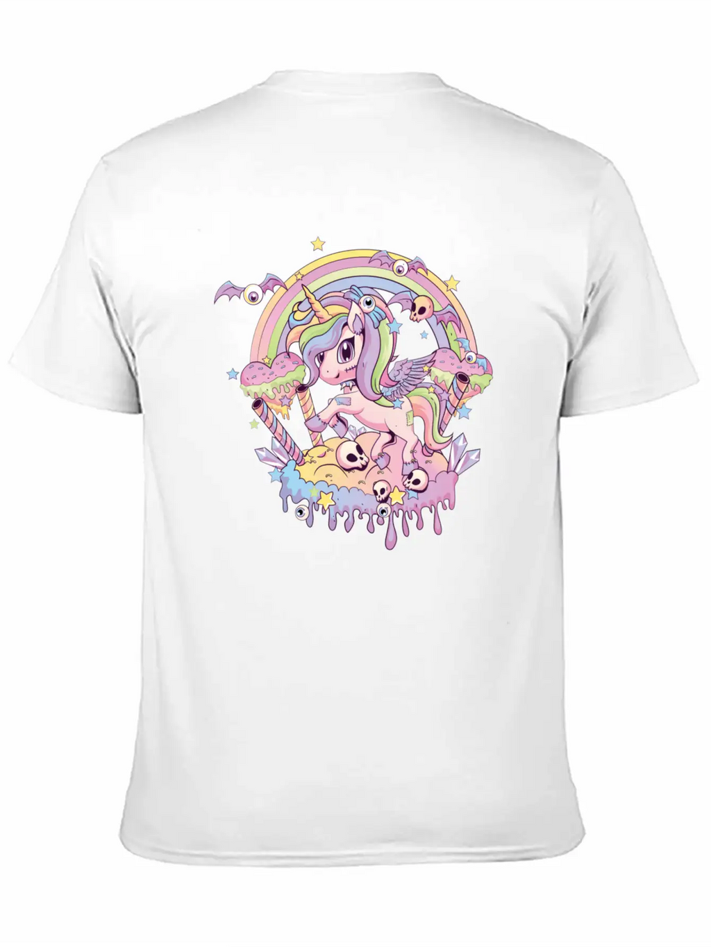 Cute Creepy Unicorn Gothic Kawaii Menhera Wiccan Stylish Everyday T-Shirt – Unisex Basic Cotton Tee