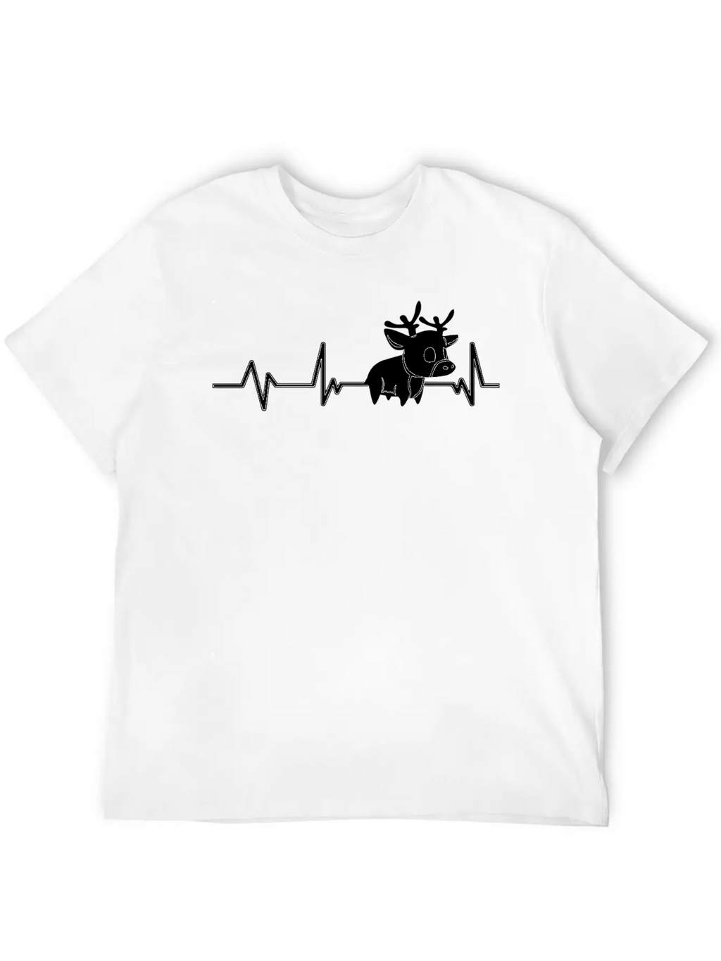 Cute Deer Heartbeat Deer Gift Deer Classic Cotton Tee – Unisex Comfort For Any Season