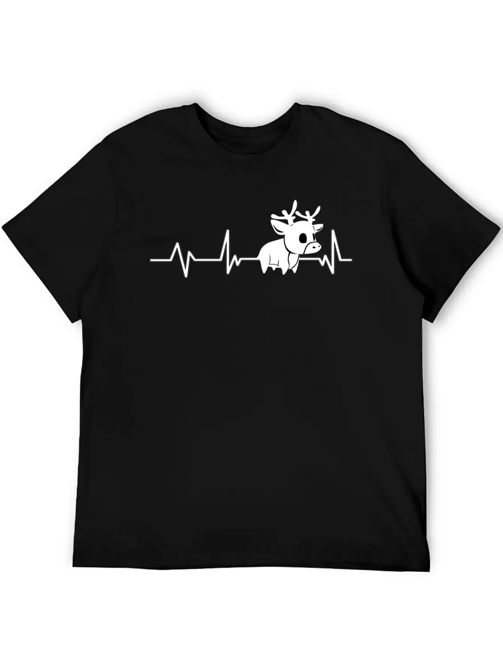 Cute Deer Heartbeat Deer Gift Deer Classic Cotton Tee – Unisex Comfort For Any Season