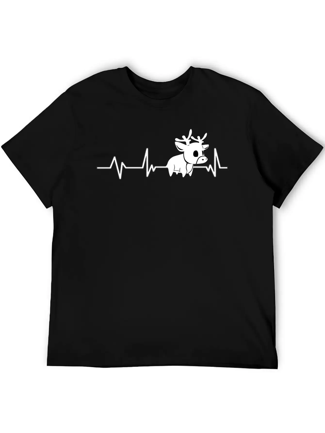 Cute Deer Heartbeat Deer Gift Deer Classic Cotton Tee – Unisex Comfort For Any Season