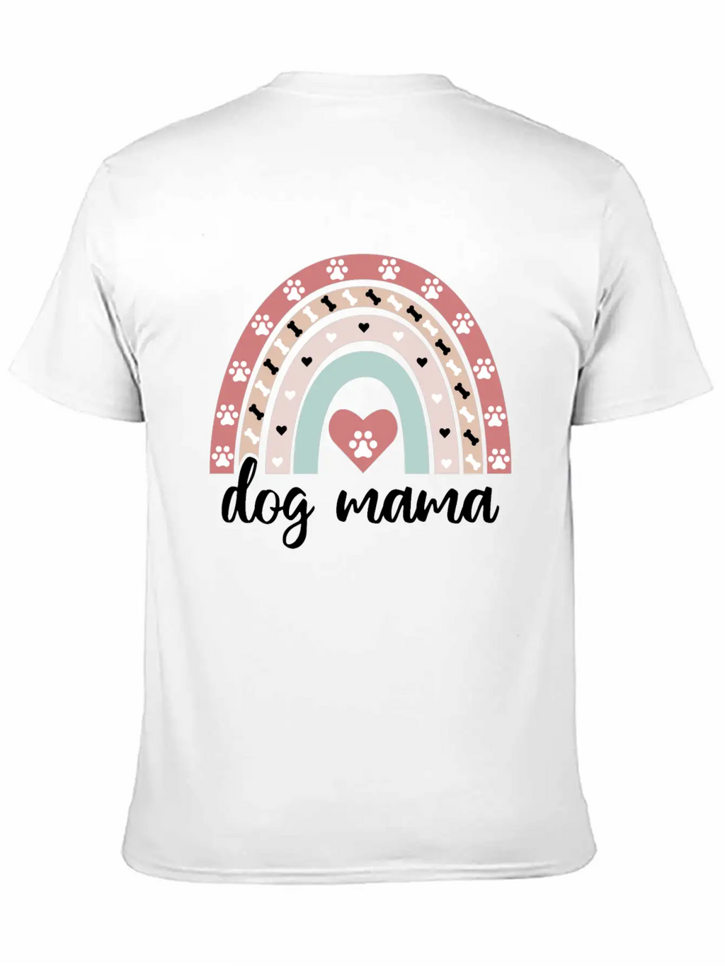 Cute Dog Mama Boho Rainbow Puppy Owner Gifts Essential Unisex Summer Tee – Soft Cotton Casual Fit