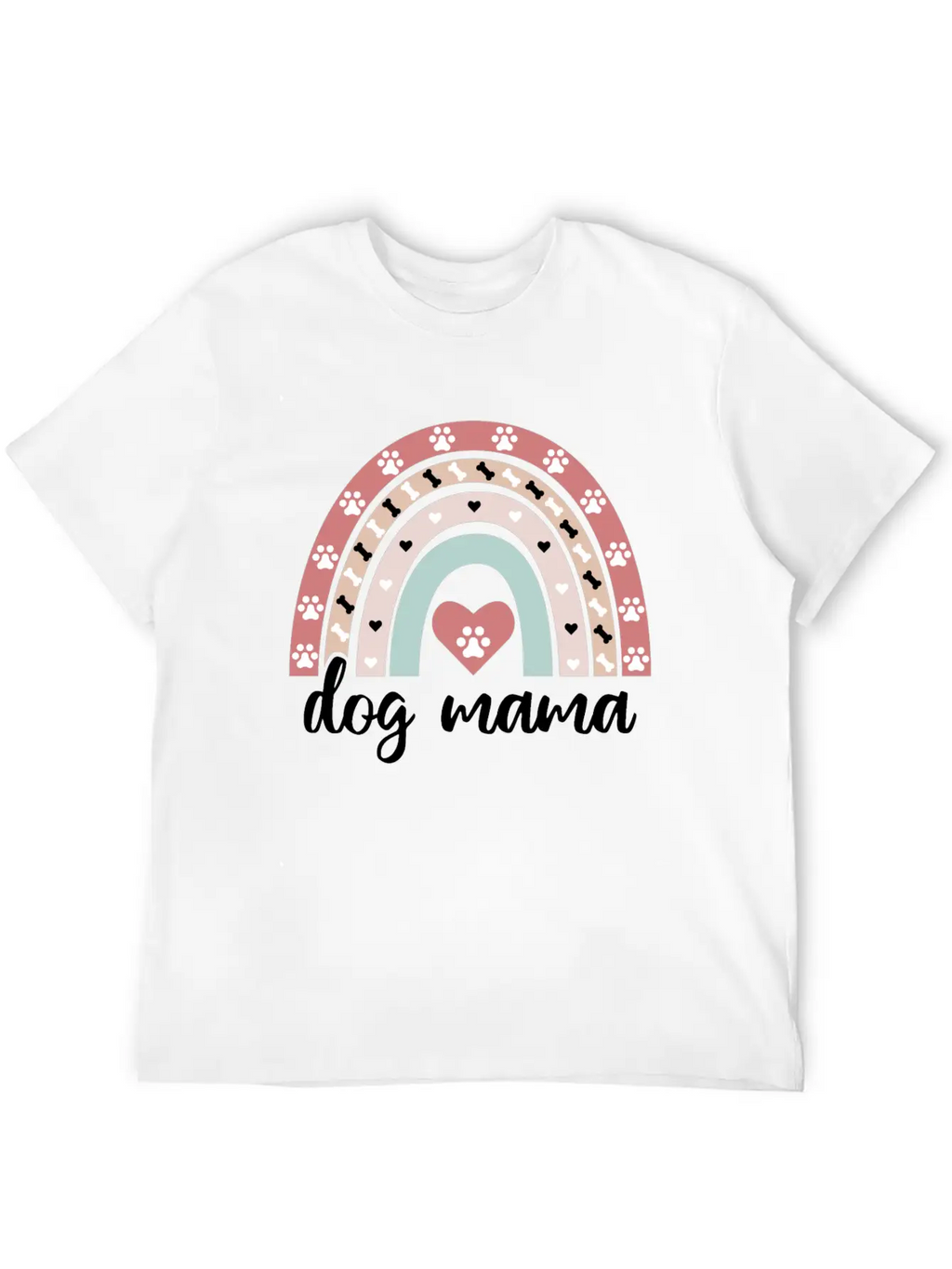 Cute Dog Mama Boho Rainbow Puppy Owner Gifts Essential Unisex Summer Tee – Soft Cotton Casual Fit