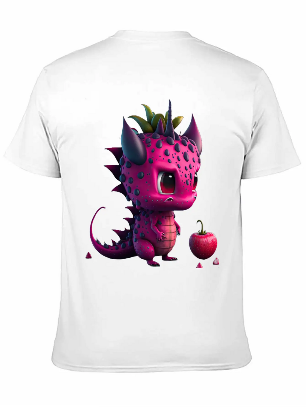 Cute Dragonfruit Cartoon Character Stylish Everyday T-Shirt – Unisex Basic Cotton Tee