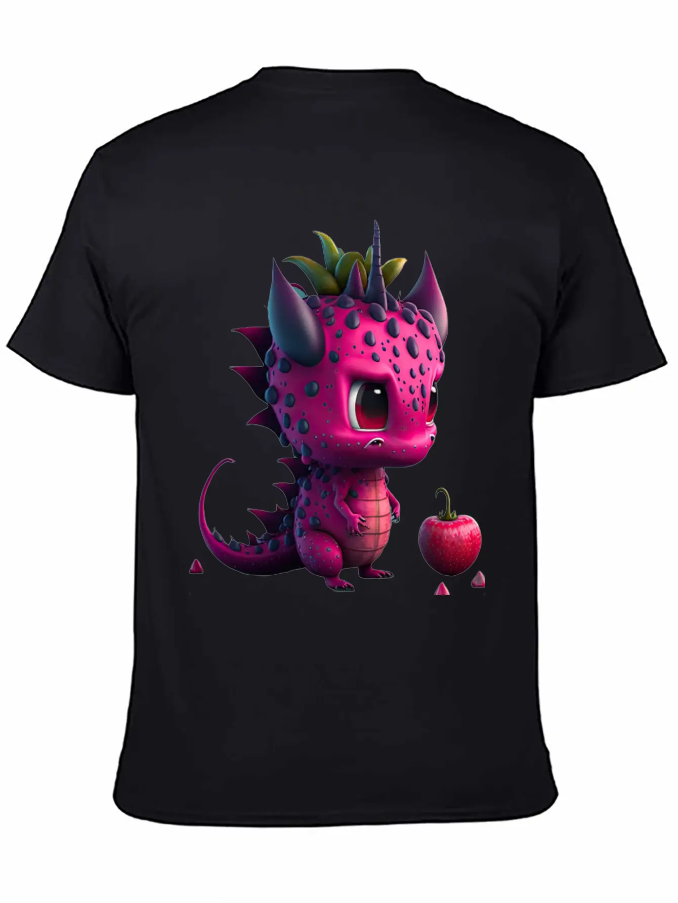Cute Dragonfruit Cartoon Character Stylish Everyday T-Shirt – Unisex Basic Cotton Tee