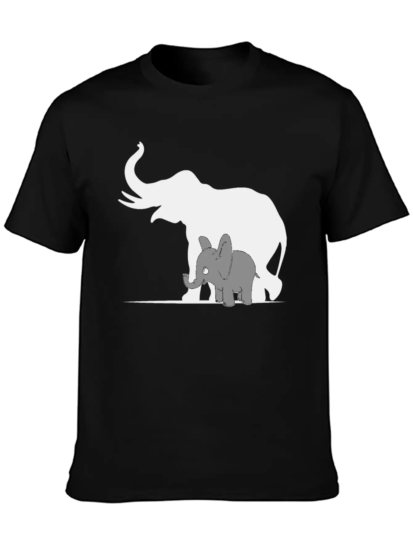 Cute Elephant Shadow Animal Kids Gift Breathable Graphic T-Shirt – Perfect For Casual Days
