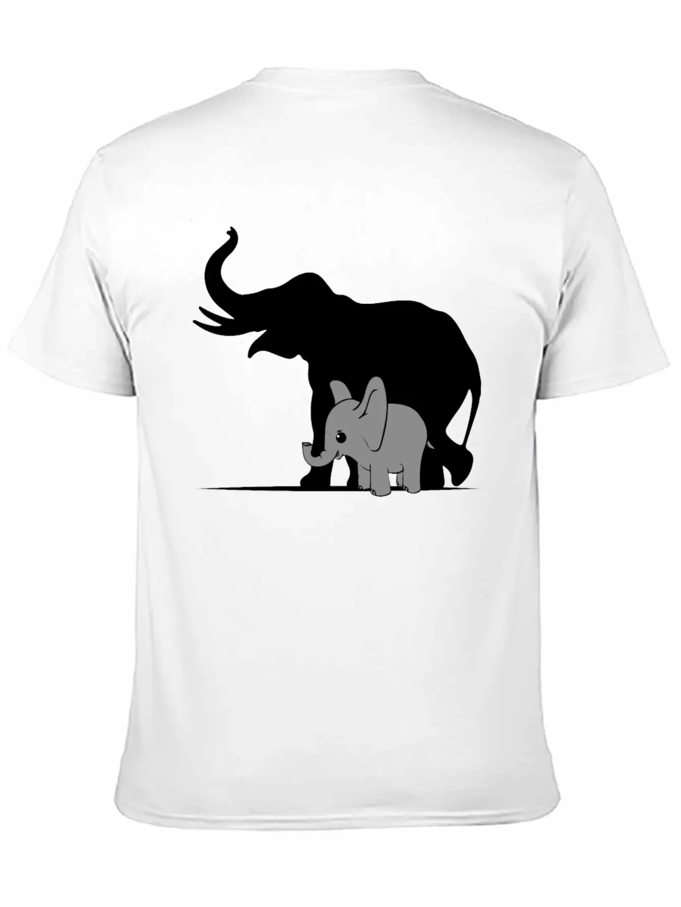 Cute Elephant Shadow Animal Kids Gift Breathable Graphic T-Shirt – Perfect For Casual Days