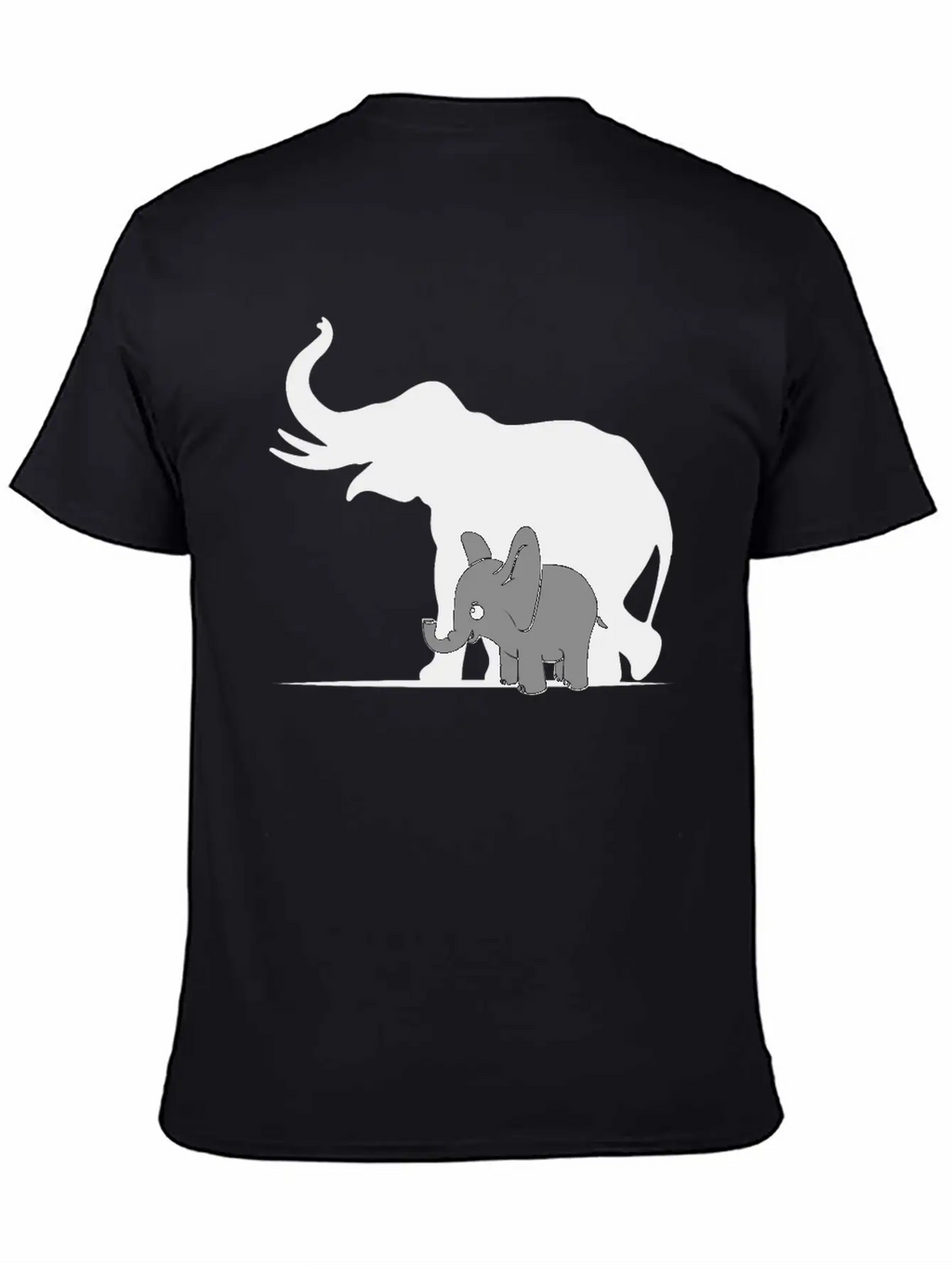 Cute Elephant Shadow Animal Kids Gift Breathable Graphic T-Shirt – Perfect For Casual Days