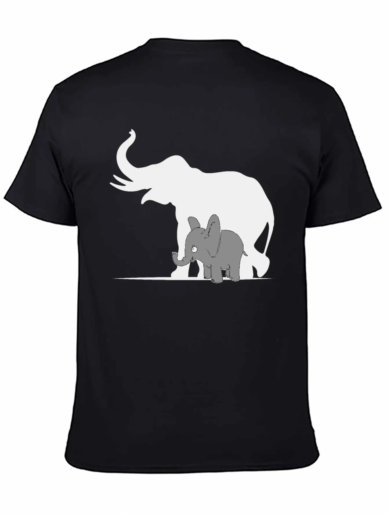 Cute Elephant Shadow Animal Kids Gift Breathable Graphic T-Shirt – Perfect For Casual Days