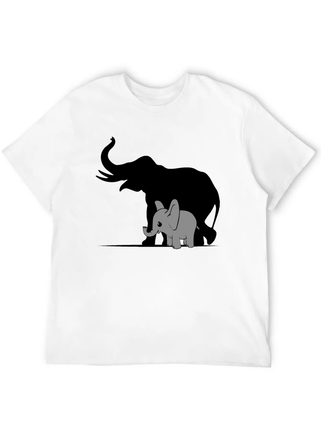 Cute Elephant Shadow Animal Kids Gift Breathable Graphic T-Shirt – Perfect For Casual Days