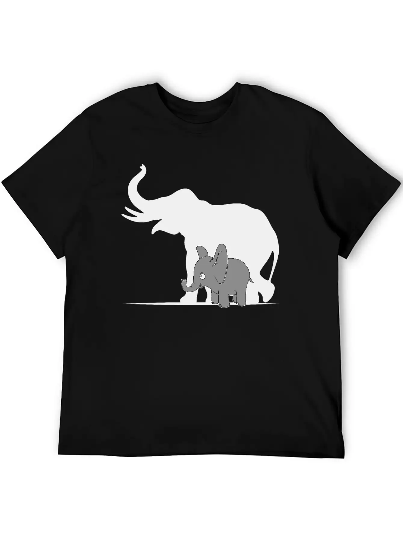 Cute Elephant Shadow Animal Kids Gift Breathable Graphic T-Shirt – Perfect For Casual Days