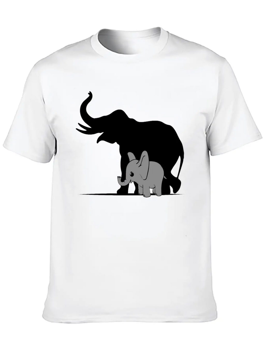 Cute Elephant Shadow Animal Kids Gift Breathable Graphic T-Shirt – Perfect For Casual Days