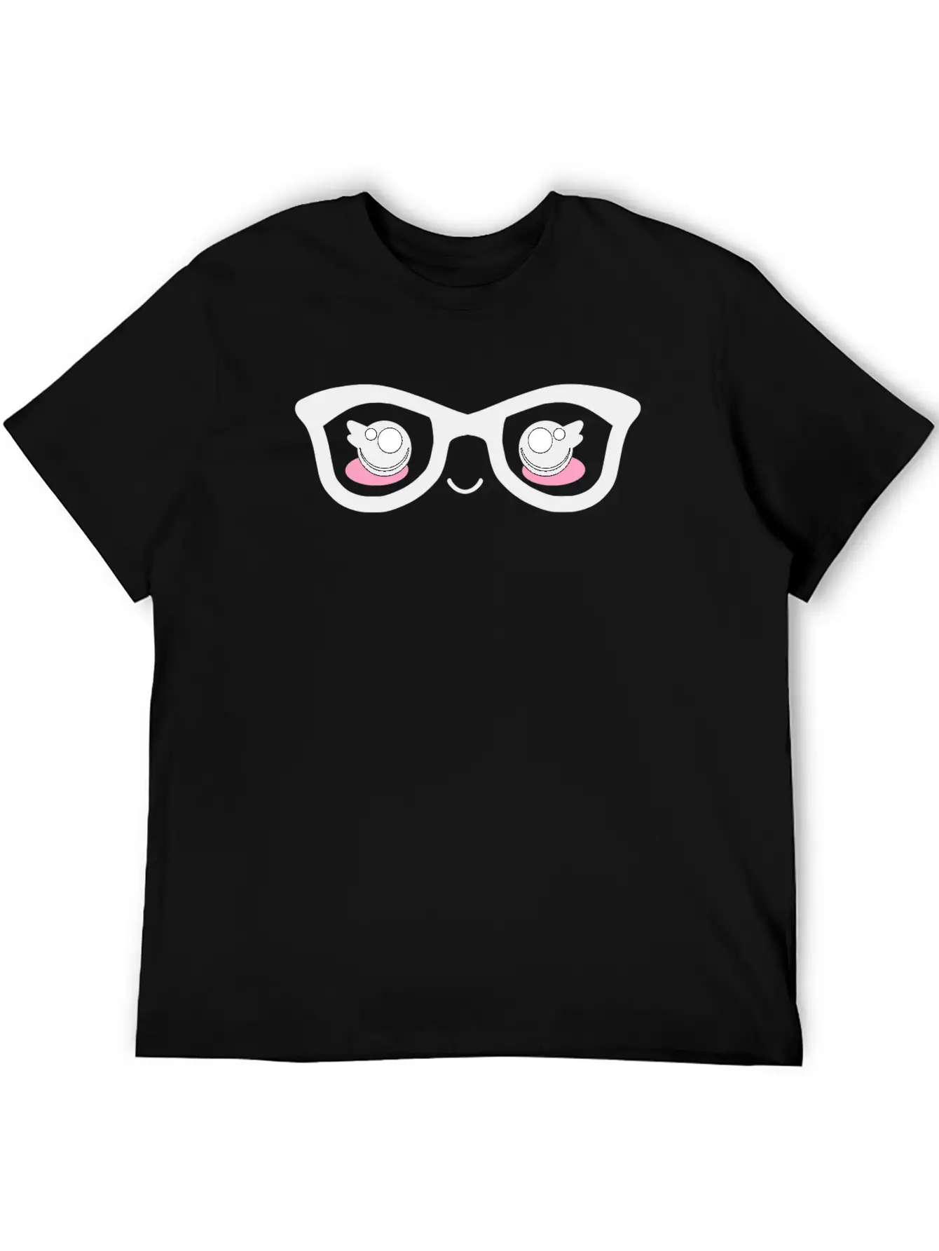 Cute Funny Kawaii Facial Expression With Glasses Breathable Graphic T-Shirt – Perfect For Casual Days