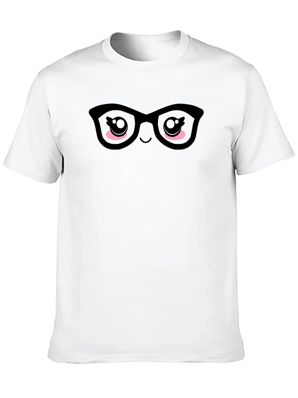 Cute Funny Kawaii Facial Expression With Glasses Breathable Graphic T-Shirt – Perfect For Casual Days