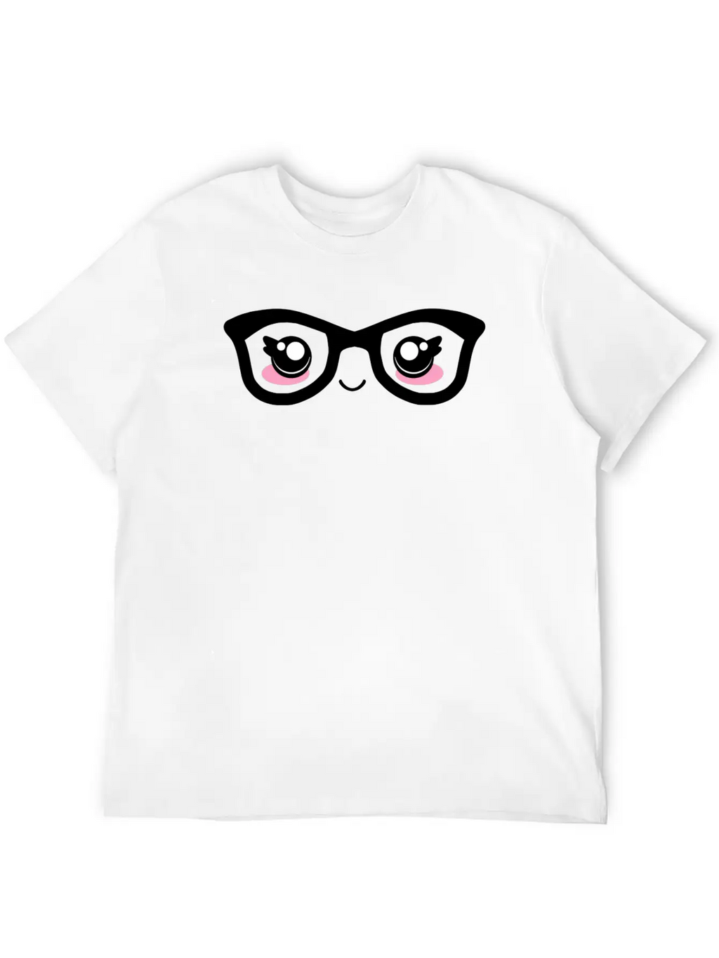 Cute Funny Kawaii Facial Expression With Glasses Breathable Graphic T-Shirt – Perfect For Casual Days