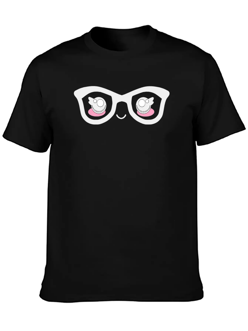 Cute Funny Kawaii Facial Expression With Glasses Breathable Graphic T-Shirt – Perfect For Casual Days