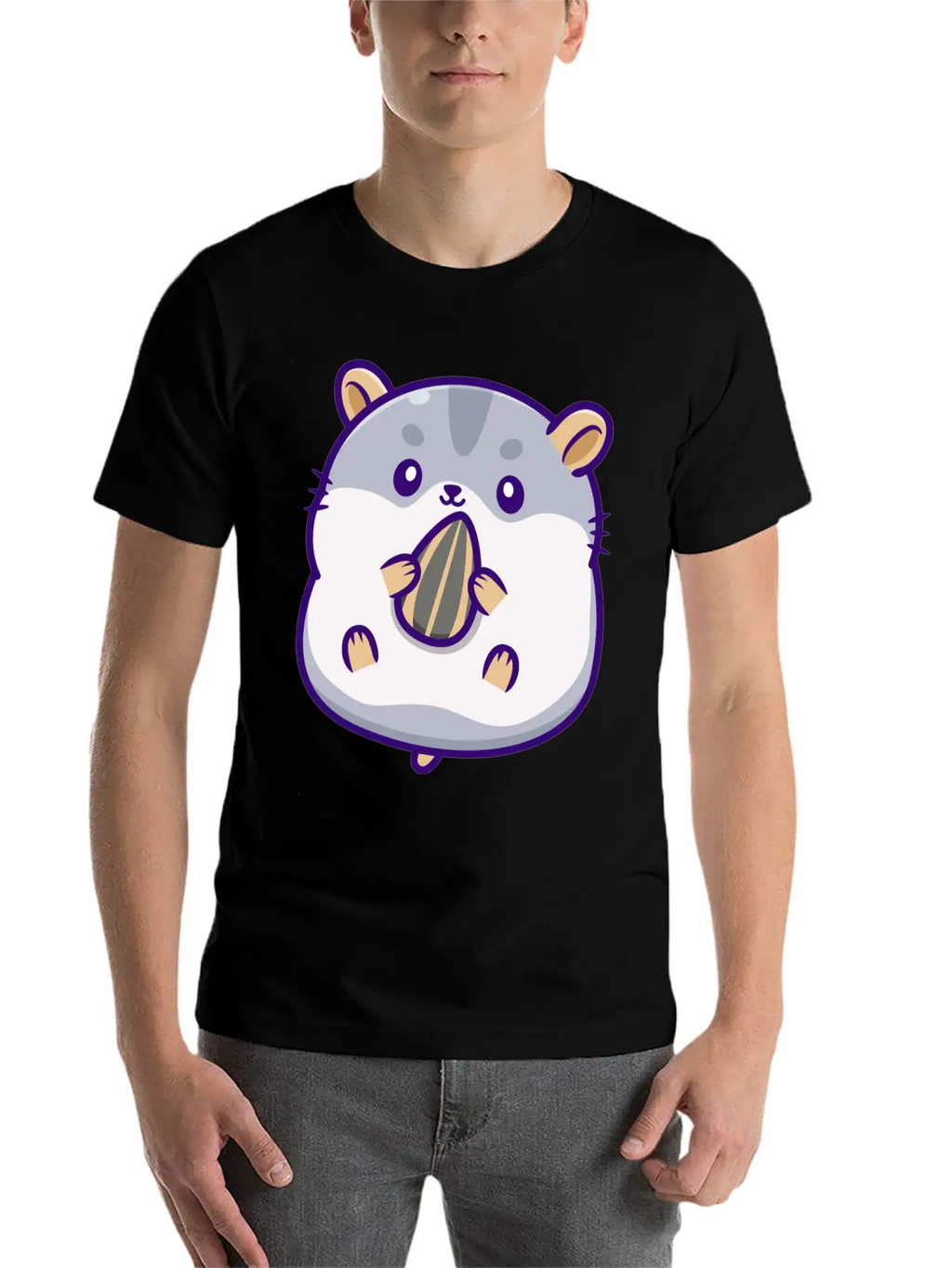 Cute Hamster Eating Seed Timeless Short Sleeve Tee – Comfy And Minimalist Design