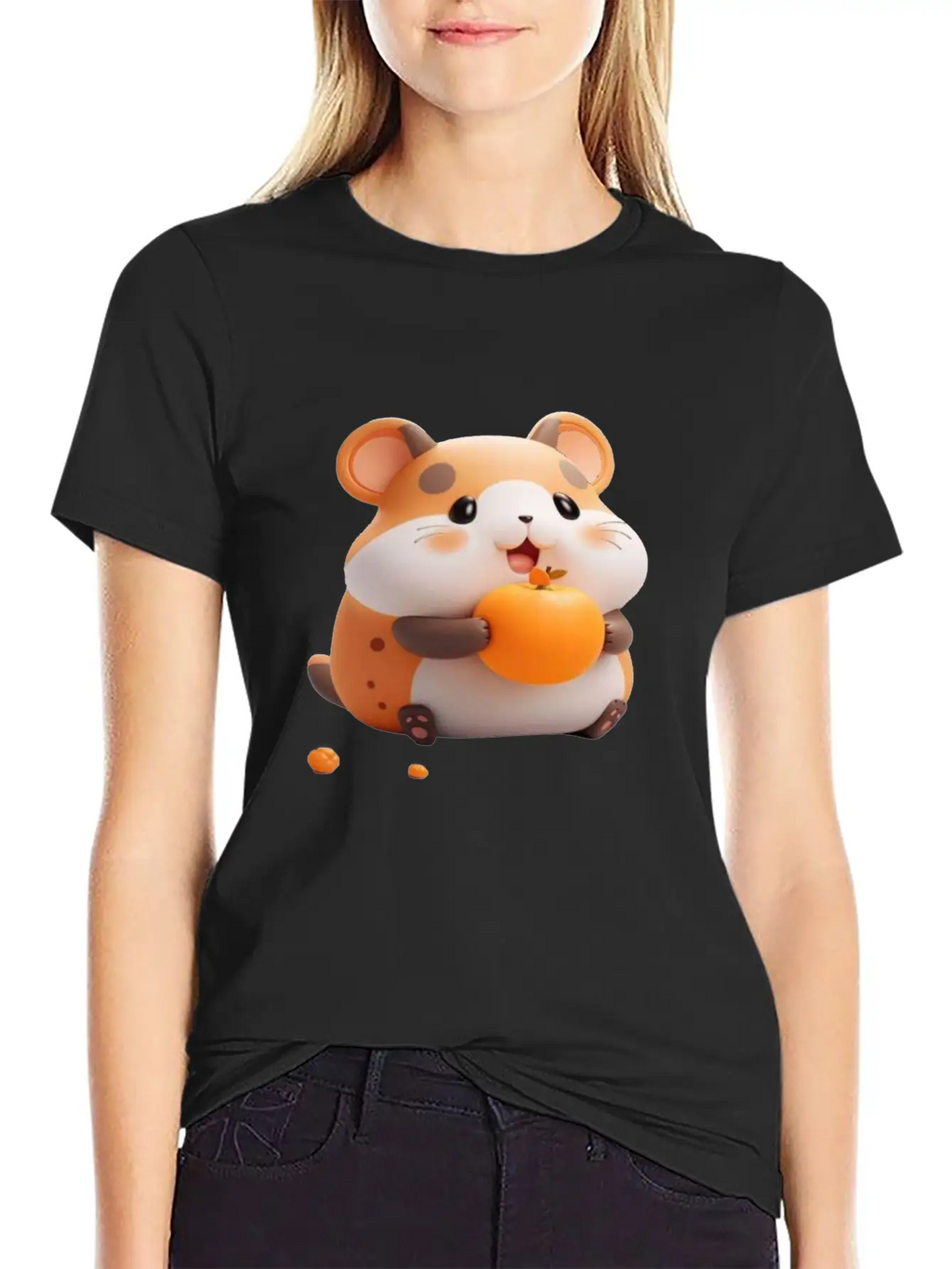 Cute Hamster Stylish Everyday T-Shirt – Unisex Basic Cotton Tee