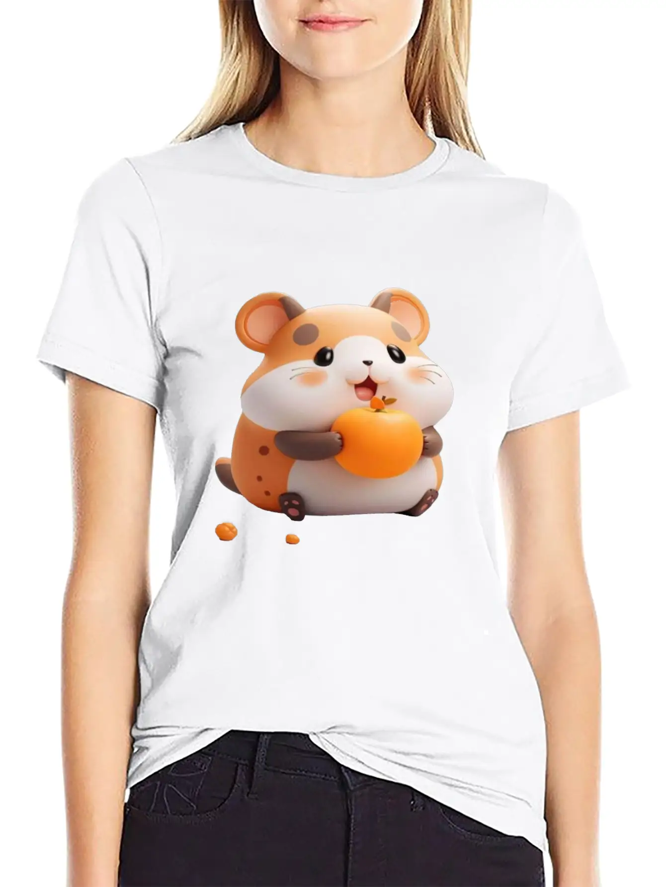 Cute Hamster Stylish Everyday T-Shirt – Unisex Basic Cotton Tee