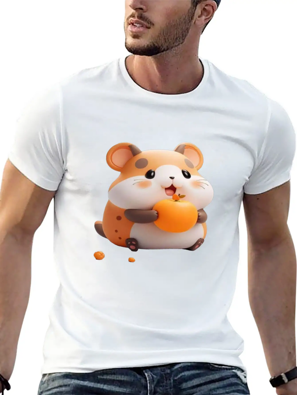 Cute Hamster Stylish Everyday T-Shirt – Unisex Basic Cotton Tee
