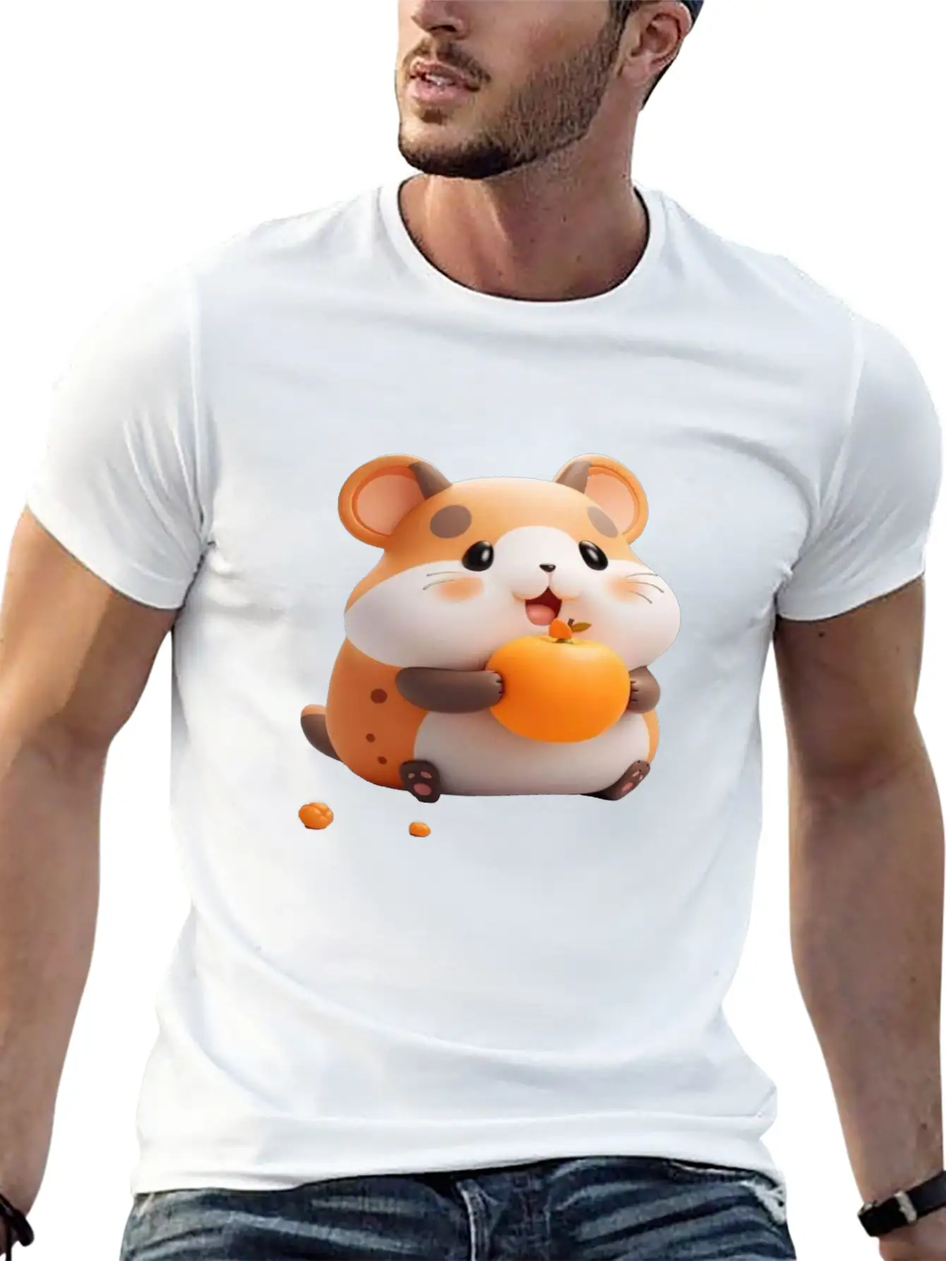 Cute Hamster Stylish Everyday T-Shirt – Unisex Basic Cotton Tee