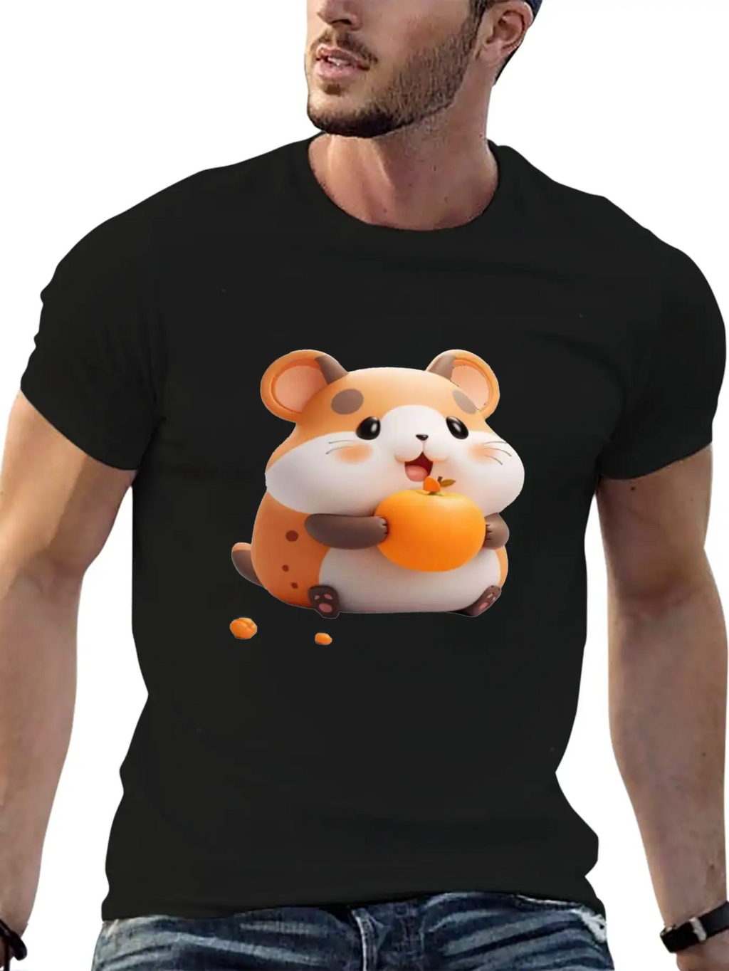 Cute Hamster Stylish Everyday T-Shirt – Unisex Basic Cotton Tee