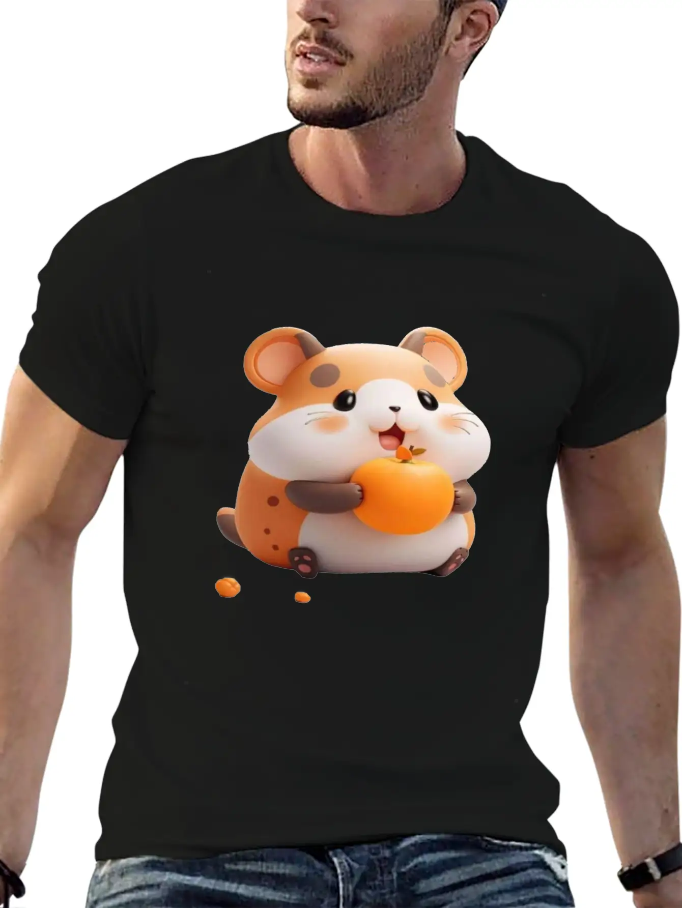 Cute Hamster Stylish Everyday T-Shirt – Unisex Basic Cotton Tee