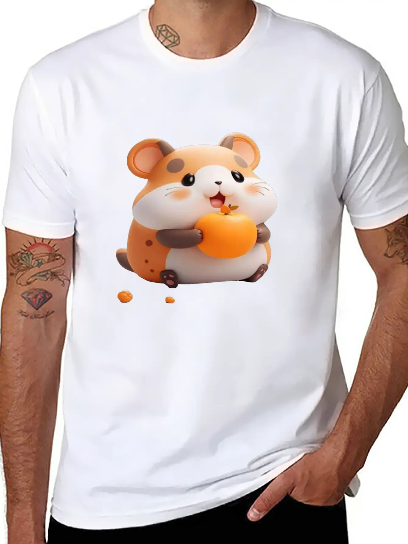 Cute Hamster Stylish Everyday T-Shirt – Unisex Basic Cotton Tee