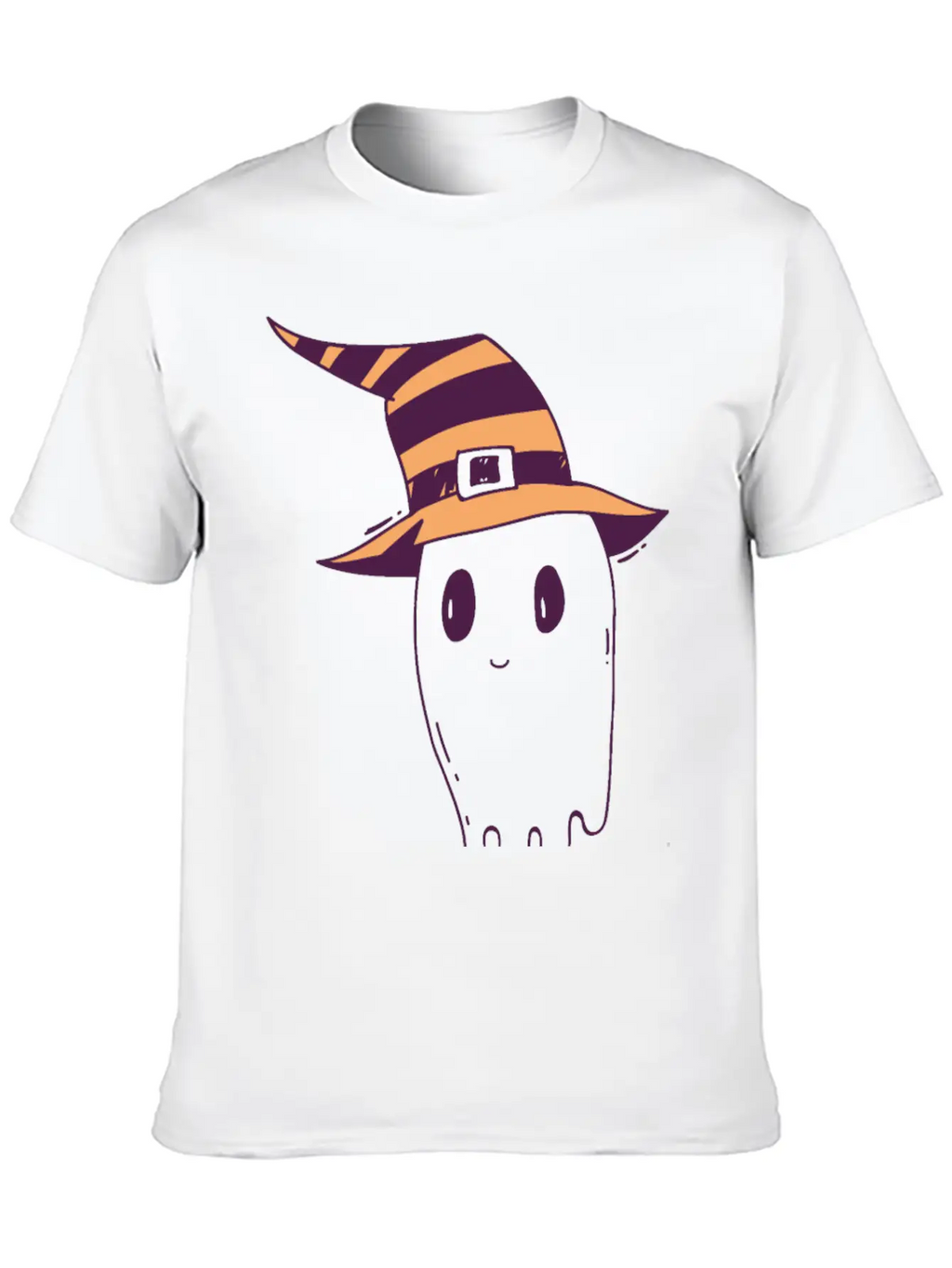 Cute Hand Drawn Halloween Ghost Illustration Timeless Short Sleeve Tee – Comfy And Minimalist Design