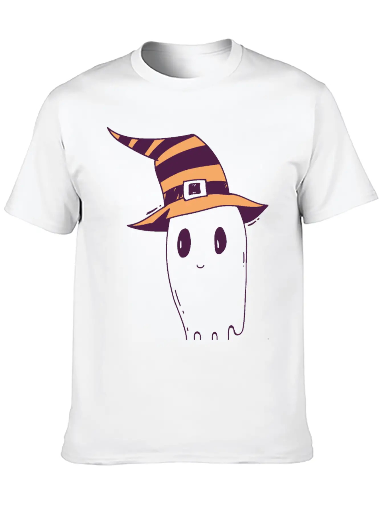 Cute Hand Drawn Halloween Ghost Illustration Timeless Short Sleeve Tee – Comfy And Minimalist Design
