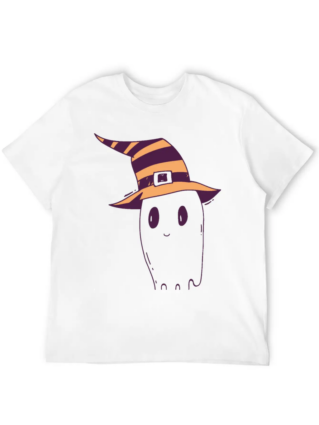 Cute Hand Drawn Halloween Ghost Illustration Timeless Short Sleeve Tee – Comfy And Minimalist Design