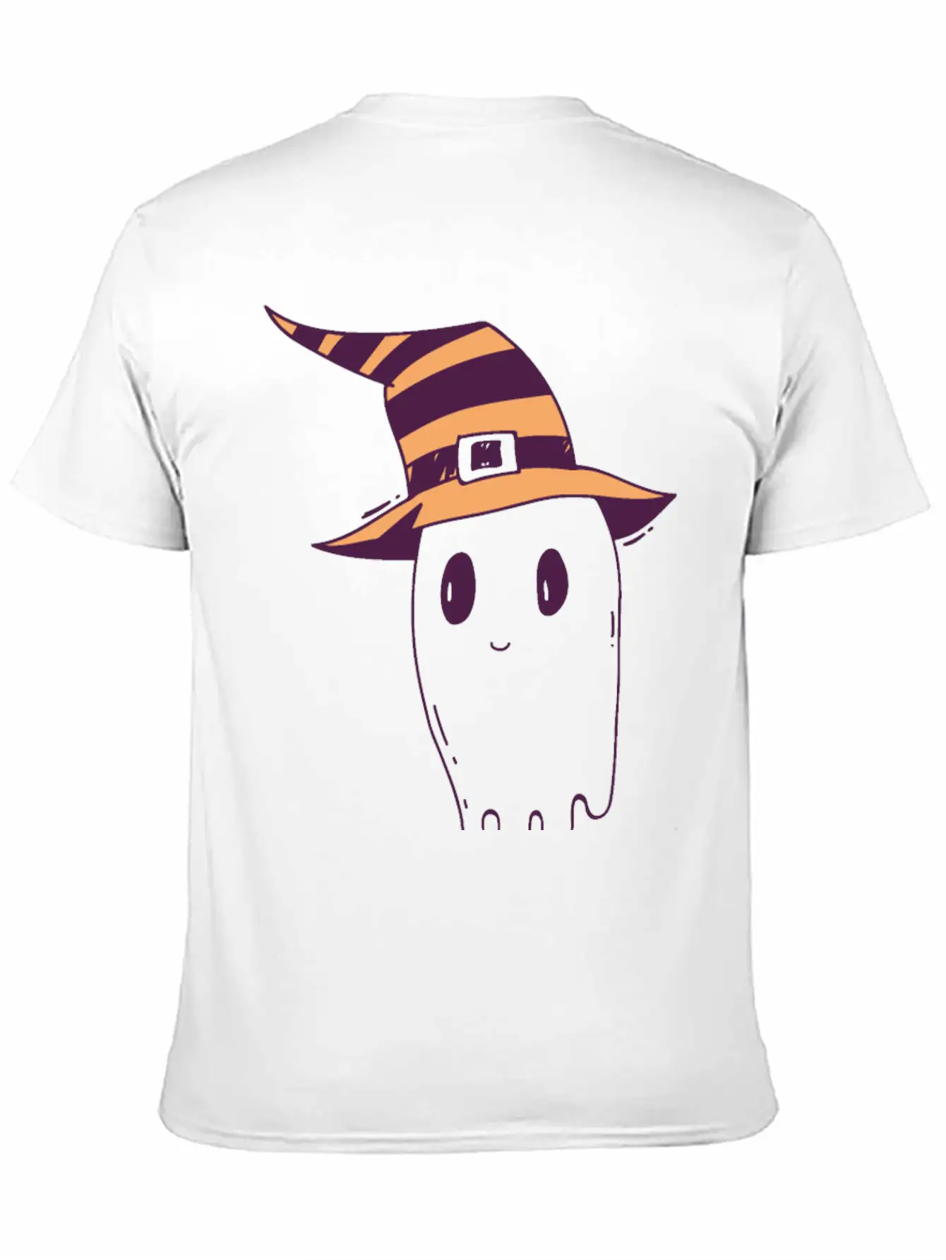 Cute Hand Drawn Halloween Ghost Illustration Timeless Short Sleeve Tee – Comfy And Minimalist Design