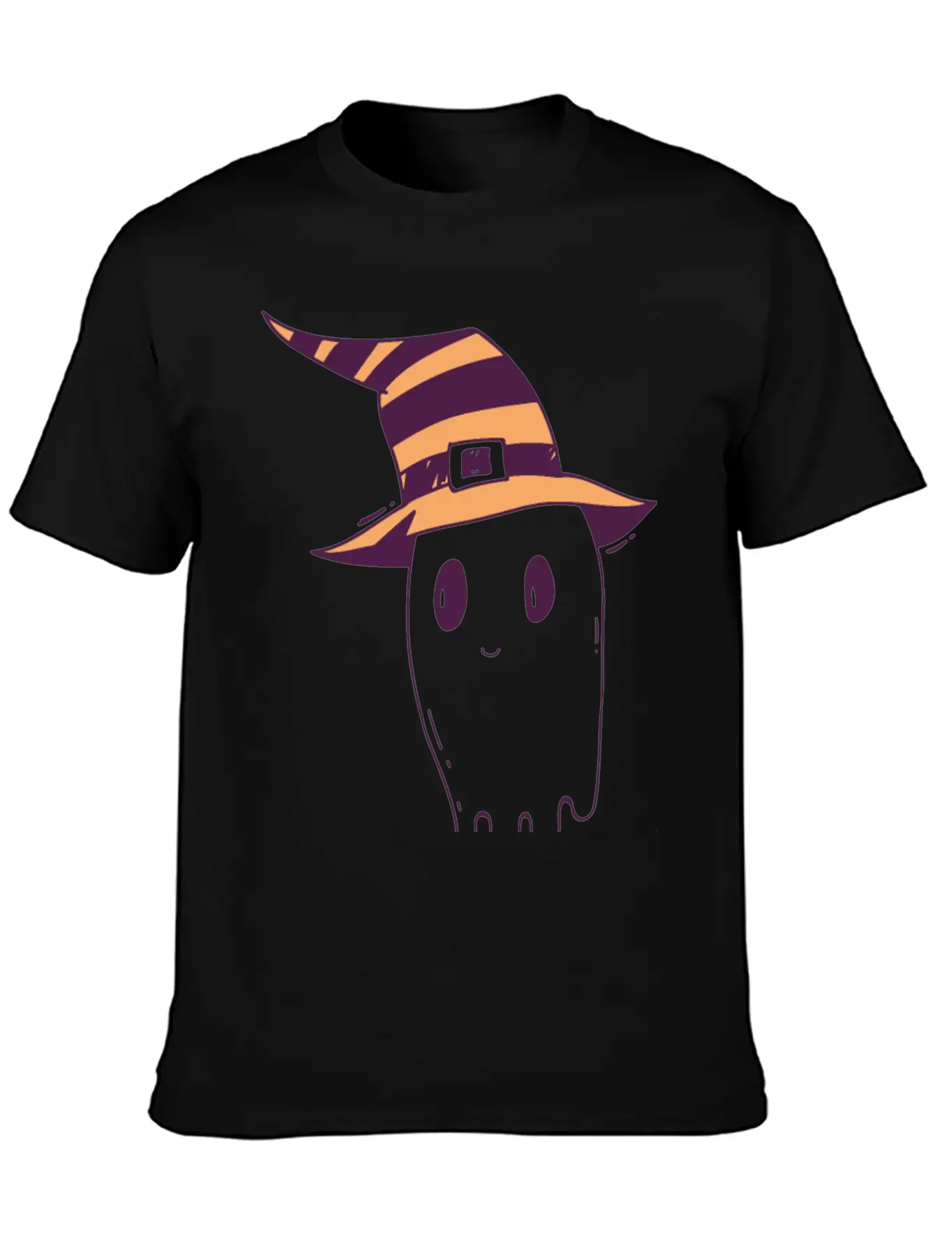 Cute Hand Drawn Halloween Ghost Illustration Timeless Short Sleeve Tee – Comfy And Minimalist Design