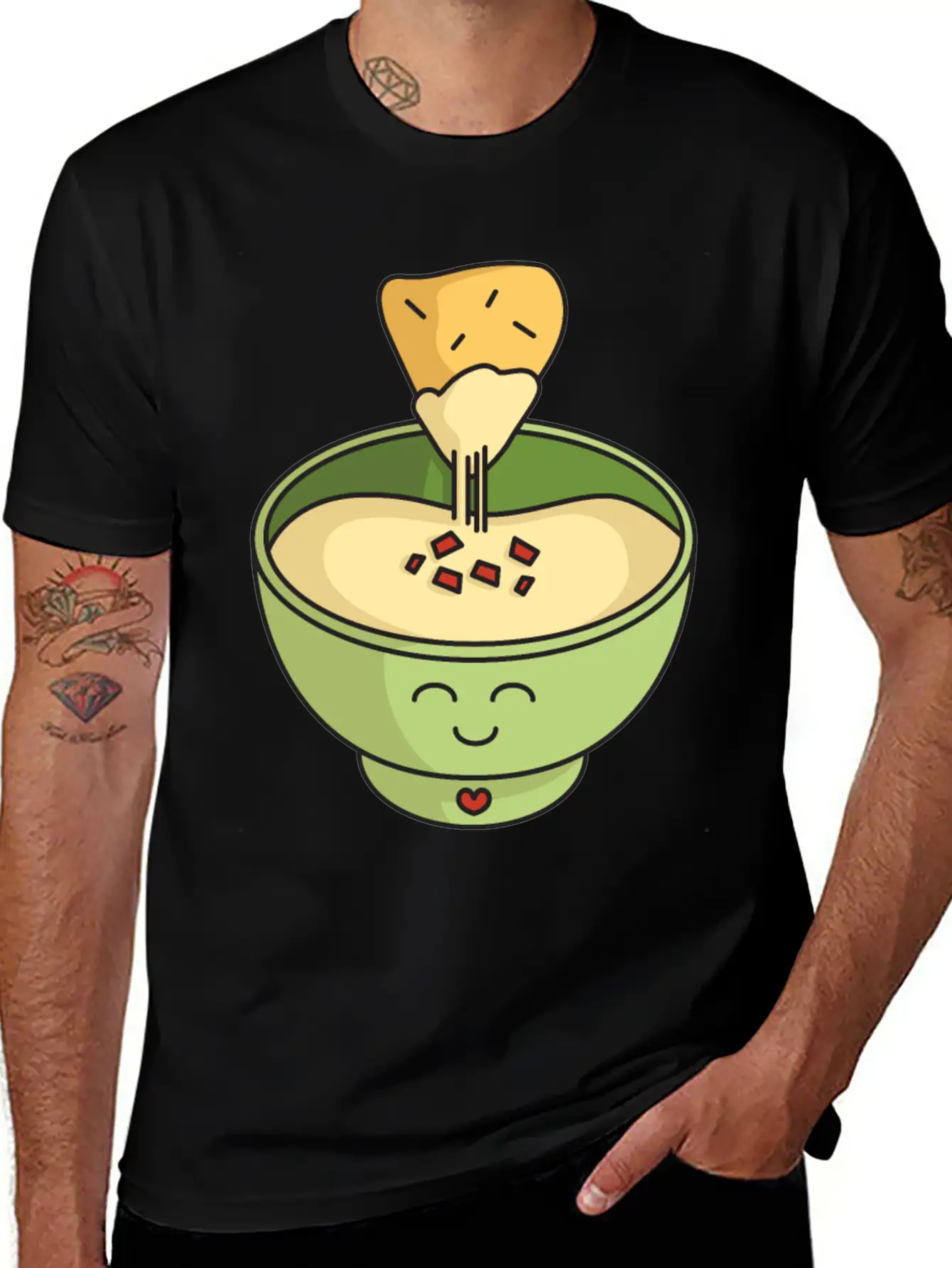 Cute Kawaii Queso Bowl With Cheesy Chip Relaxed Everyday Tee – Lightweight And Durable Cotton