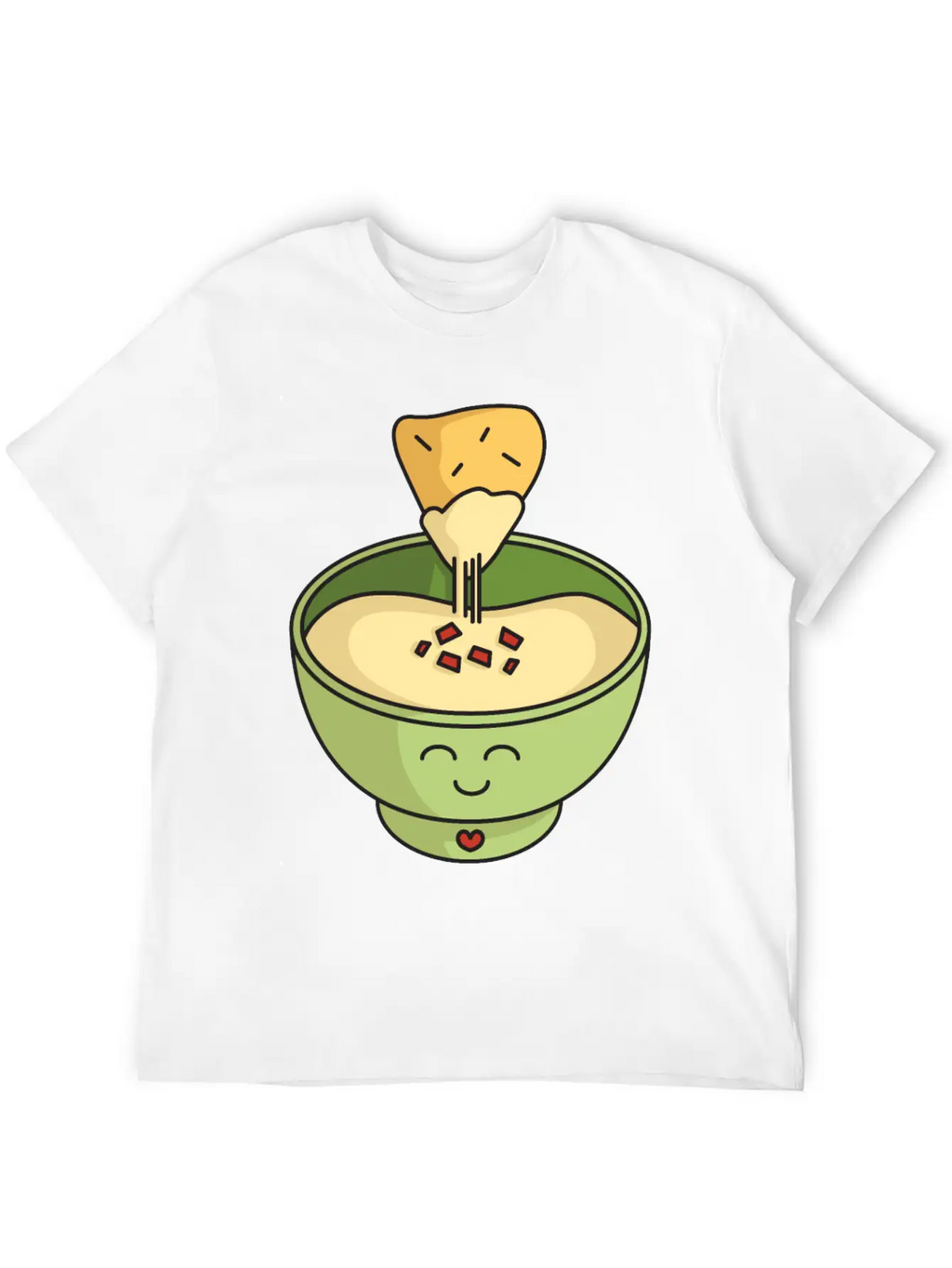 Cute Kawaii Queso Bowl With Cheesy Chip Relaxed Everyday Tee – Lightweight And Durable Cotton