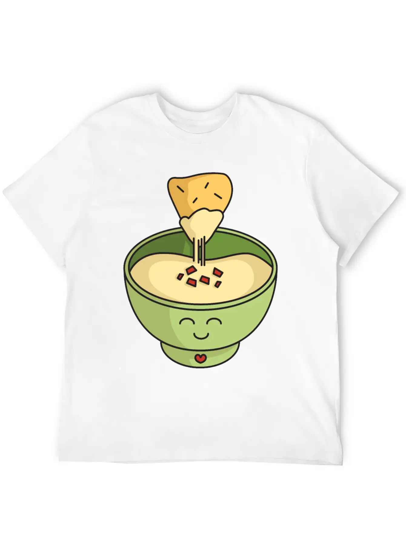 Cute Kawaii Queso Bowl With Cheesy Chip Relaxed Everyday Tee – Lightweight And Durable Cotton