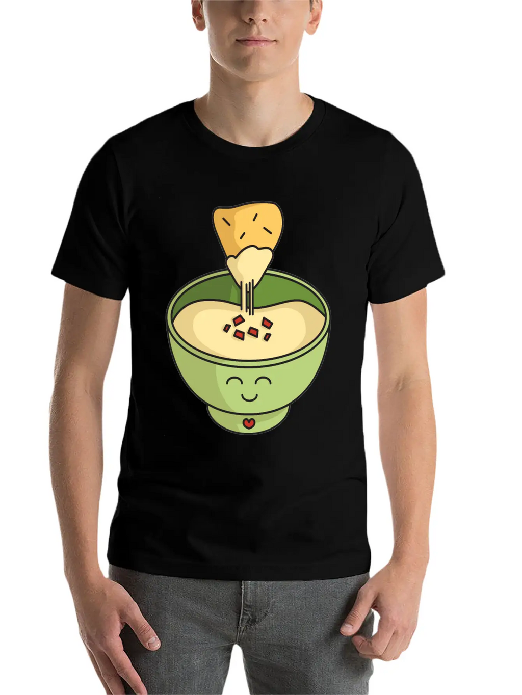 Cute Kawaii Queso Bowl With Cheesy Chip Relaxed Everyday Tee – Lightweight And Durable Cotton
